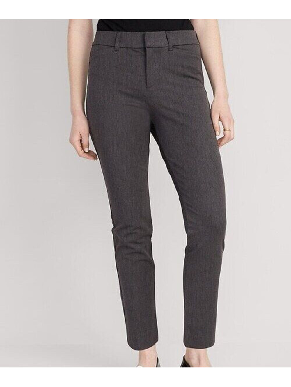 Old Navy 14 Pixi Skinny Gray High Rise Smooth Pockets Stretch Dress Pants NWT